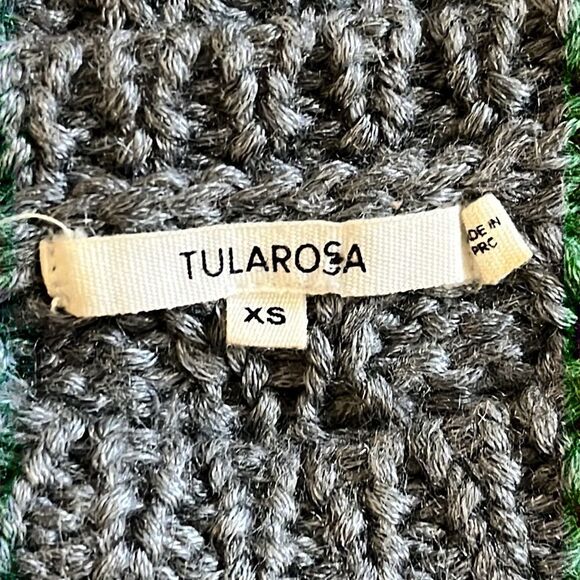 Tularosa x REVOLVE Sweater Womens Angie Cable Knit XSmall Grey Wool‎ Blend - Picture 5 of 7